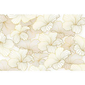 Altın Yaprak Temalı Duvar Kağıd - Dkm686011