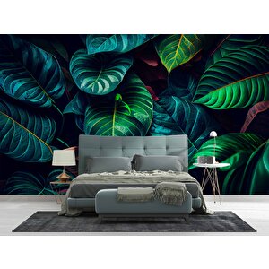 Yaprak Botanik Bahçe Duvar Kağıdı Baskı - Dkm536014 450x200 cm