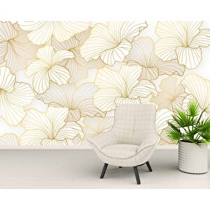 Altın Yaprak Temalı Duvar Kağıd - Dkm686084