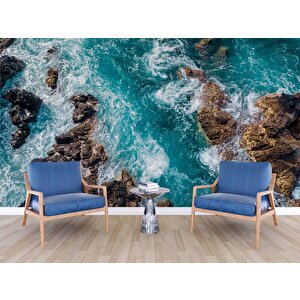 Deniz Kayalık Manzaralı Duvar Kağıdı Baskı - Dkm231067