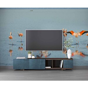 Deniz Ve Flamingo Temalı Duvar Kağıdı - Dkm671033 400x240 cm