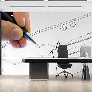 Proje Çizim Gayrimenkul Emlak Ve Gayrimenkul Duvar Kağıdı Baskı - Dkm336112 275x315 cm