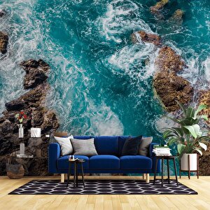 Deniz Kayalık Manzaralı Duvar Kağıdı Baskı - Dkm231063 800x260 cm