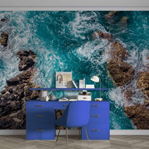 Deniz Kayalık Manzaralı Duvar Kağıdı Baskı - Dkm231063