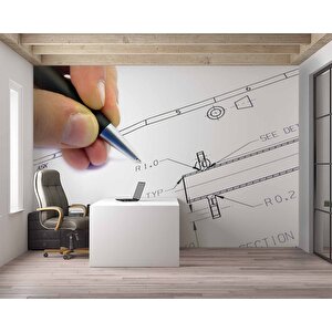 Proje Çizim Gayrimenkul Emlak Ve Gayrimenkul Duvar Kağıdı Baskı - Dkm336017 525x200 cm