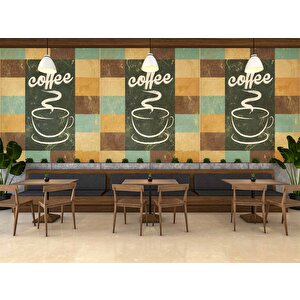 Kahve Temalı Ve Yazılı Cafe Duvar Kağıdı Baskı - Dkm151067