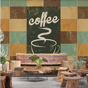 Kahve Temalı Ve Yazılı Cafe Duvar Kağıdı Baskı - Dkm151046