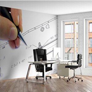 Proje Çizim Gayrimenkul Emlak Ve Gayrimenkul Duvar Kağıdı Baskı - Dkm336003 150x200 cm