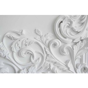 3 Boyutlu Alçı Çiçek Desenli Duvar Kağıdı - Dkb954093