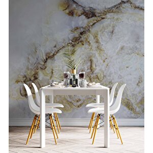 3 Boyutlu Beyaz Mermer Görünümlü Duvar Kağıdı - Dkm639113