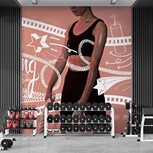 Güçlü Kadın Temalı Spor Salonu Duvar Kağıdı Baskı - Dkm205064 900x260 cm