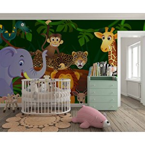 Hayvanat Bahçesi Çocuk Odası Duvar Kağıdı Baskı - Dkm394006 250x200 cm
