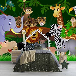 Hayvanat Bahçesi Çocuk Odası Duvar Kağıdı Baskı - Dkm394006