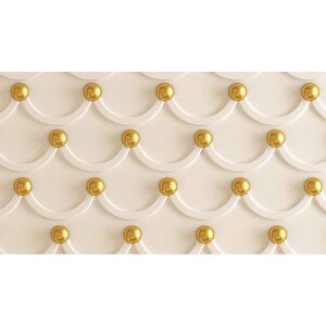 3 Boyutlu Kabartma Görünümlü Altın İnci Duvar Kağıdı Baskı - Dkm559086