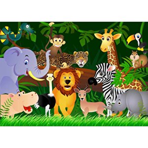 Hayvanat Bahçesi Çocuk Odası Duvar Kağıdı Baskı - Dkm394094
