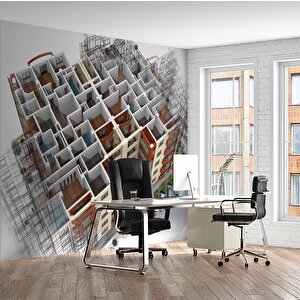 Mimari Apartman Projesi Gayrimenkul Emlak Ve Gayrimenkul Duvar Kağıdı Baskı - Dkm329003