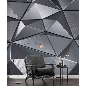 3 Boyutlu Metalik Siyah Duvar Kağıdı Baskı - Dkm098114