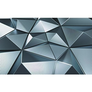 3 Boyutlu Metalik Siyah Duvar Kağıdı Baskı - Dkm098114