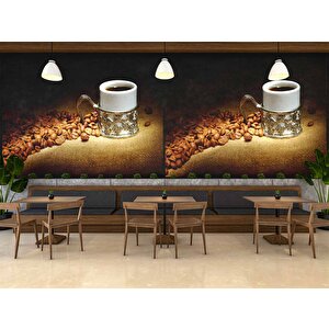 Fincanda Kahve Cafe Duvar Kağıdı Baskı - Dkb280027 250x240 cm