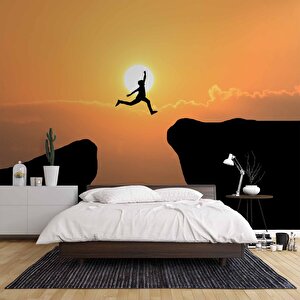 Dağ Ve Günbatımı Manzaralı Duvar Kağıdı - Dkm856070 275x280 cm