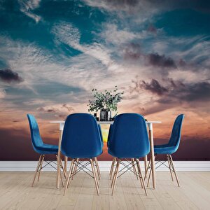 Gün Batımı Gökyüzü Manzaralı Duvar Kağıdı - Dkm673031