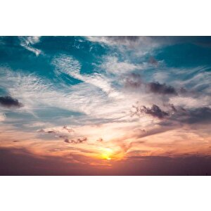 Gün Batımı Gökyüzü Manzaralı Duvar Kağıdı - Dkm673031
