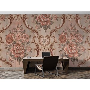 Nostaljik Kadife Çiçek Motifli Duvar Kağıdı Baskı - Dkm101036