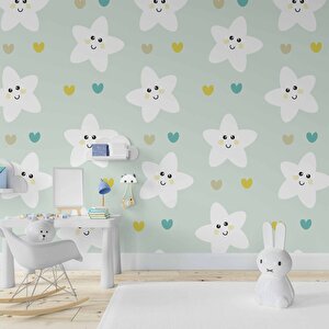 Yıldız Temalı Çocuk Odası Duvar Kağıdı Baskı - Dkm184080 525x280 cm