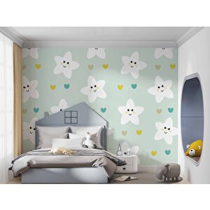 Yıldız Temalı Çocuk Odası Duvar Kağıdı Baskı - Dkm184084 800x280 cm