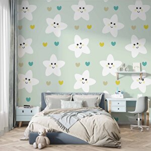 Yıldız Temalı Çocuk Odası Duvar Kağıdı Baskı - Dkm184084