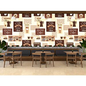 Kahve Temalı Duvar Kağıdı Baskı - Dkm148022
