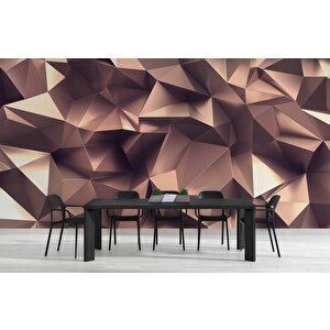 3 Boyutlu Üçgen Prizma Bronz Duvar Kağıdı Baskı - Dkm084094