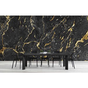 Siyah Mermer Desenli Duvar Kağıdı - Dkm858056