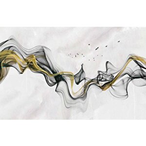 3 Boyutlu Gri Zeminli Gökyüzü Boyama Desenli Duvar Kağıdı - Dkm809008