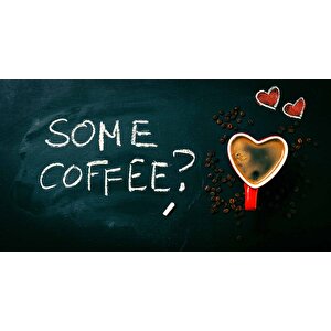 Kahve Bardağı Ve Yazı Temalı Cafe Duvar Kağıdı Baskı - Dkm125040