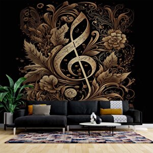 Altın Sol Anahtarı Desenli Duvar Kağıdı - Dkm801080 525x280 cm