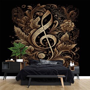 Altın Sol Anahtarı Desenli Duvar Kağıdı - Dkm801080 525x280 cm