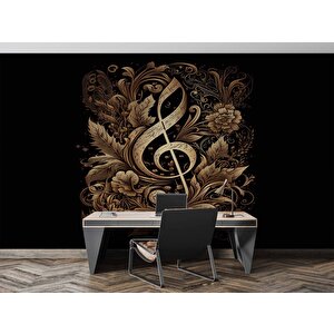 Altın Sol Anahtarı Desenli Duvar Kağıdı - Dkm801059