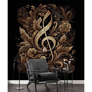 Altın Sol Anahtarı Desenli Duvar Kağıdı - Dkm801059