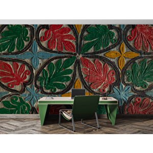 Renkli Ağaç Boyama Desenli Duvar Kağıdı - Dkm798018