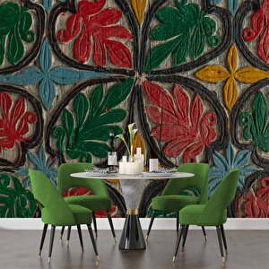 Renkli Ağaç Boyama Desenli Duvar Kağıdı - Dkm798018