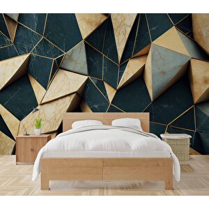 3 Boyutlu Zümrüt - Krem Renk Duvar Kağıdı - Dkm587125 700x315 cm