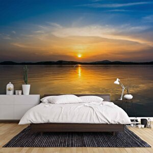 Denizde Gündoğumu Manzaralı Duvar Kağıdı Baskı - Dkm232057 475x260 cm