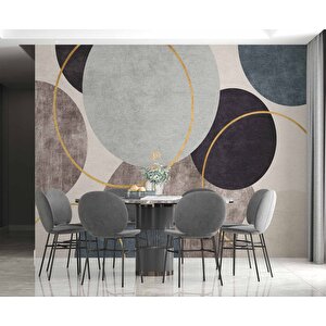 Yuvarlak Geometri Halı Desenli Duvar Kağıdı - Dkm875069