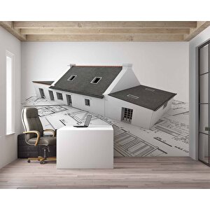 Bina Çizim Emlak Ve Gayrimenkul Duvar Kağıdı Baskı - Dkm310111 250x315 cm