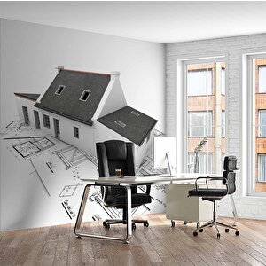 Bina Çizim Emlak Ve Gayrimenkul Duvar Kağıdı Baskı - Dkm310081 550x280 cm