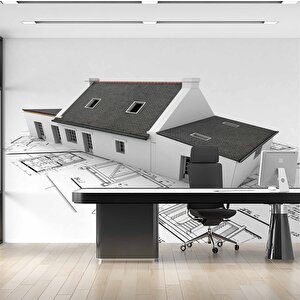 Bina Çizim Emlak Ve Gayrimenkul Duvar Kağıdı Baskı - Dkm310081 550x280 cm