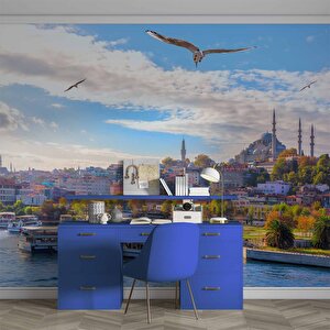 İstanbul Eminönü Süleymaniye Camii Manzaralı Duvar Kağıdı - Dkb939068