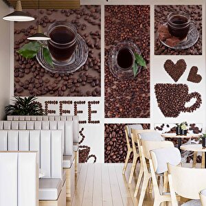 Kahveli Cafe Duvar Kağıdı Baskı - Dkb279001 100x100 cm