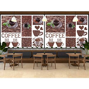 Kahveli Cafe Duvar Kağıdı Baskı - Dkb279001 100x100 cm